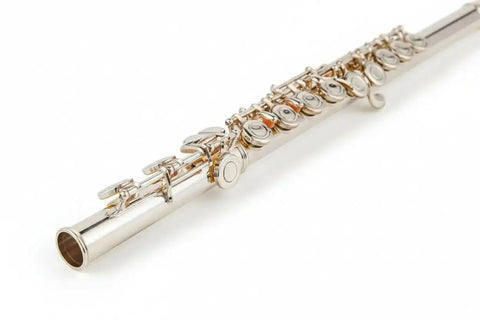 16-Key C Flute with Closed Holes, Silver-Plated Body, Offset G Design for Beginners and Students - premium flute for student orchestra and band