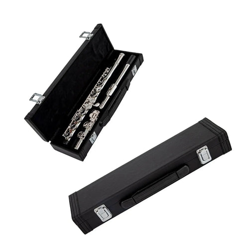 16-Key C Flute with Closed Holes, Silver-Plated Body, Offset G Design for Beginners and Students - premium flute for student orchestra and band
