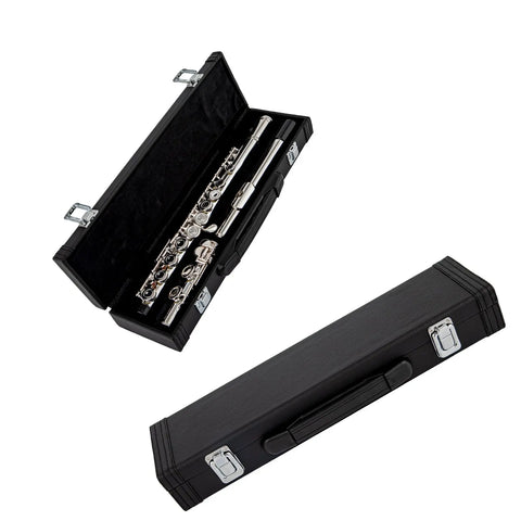 16-Key C Flute with Closed Holes, Silver-Plated Body, Offset G Design for Beginners and Students Aurosus