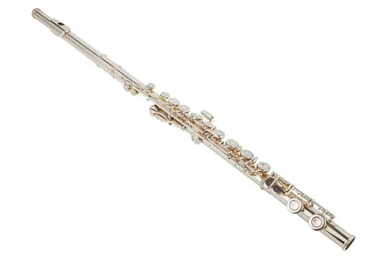 16-Key C Flute with Closed Holes, Silver-Plated Body, Offset G Design for Beginners and Students - premium flute for student orchestra and band