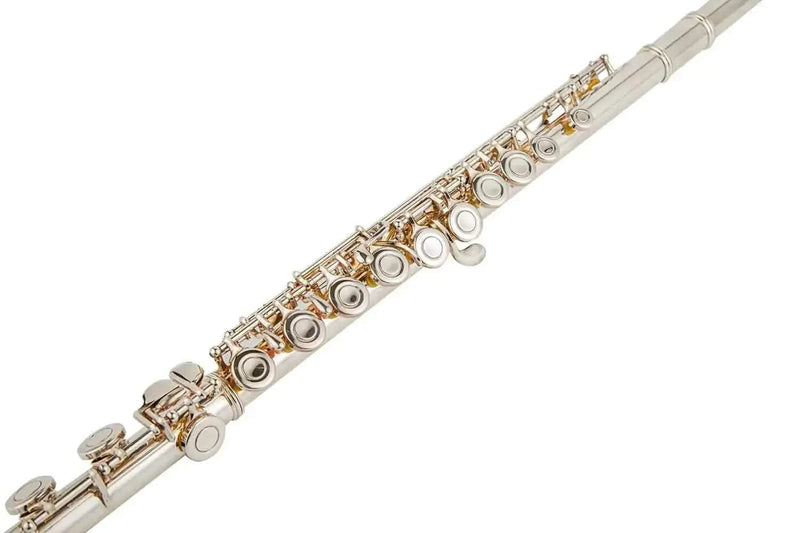 16-Key C Flute with Closed Holes, Silver-Plated Body, Offset G Design for Beginners and Students - premium flute for student orchestra and band