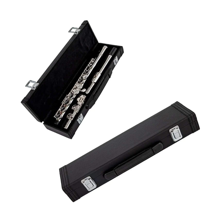 16-Key C Flute with Closed Holes, Silver-Plated Body, Offset G Design for Beginners and Students - premium flute for student orchestra and band