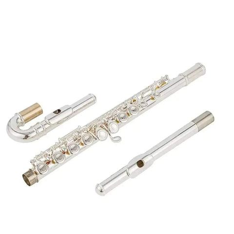 16-Key Silver Plated Closed Hole Flute - Beginner-Friendly Premium Grade Instrument - premium flute for student orchestra and band
