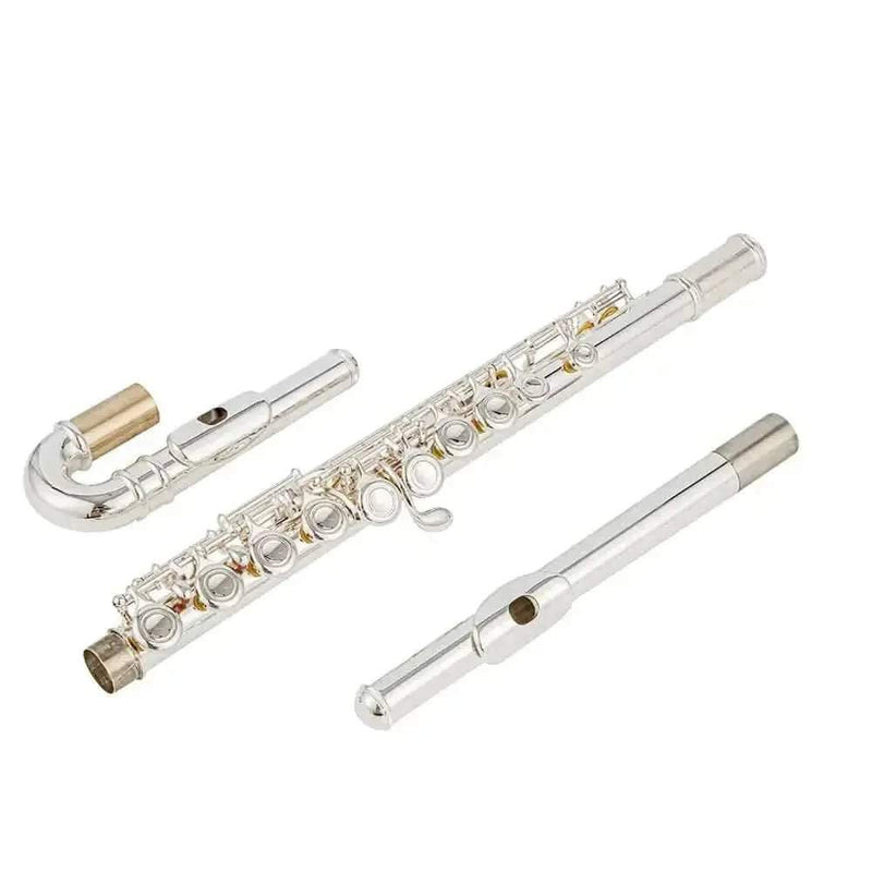 16-Key Silver Plated Closed Hole Flute - Beginner-Friendly Premium Grade Instrument - premium flute for student orchestra and band