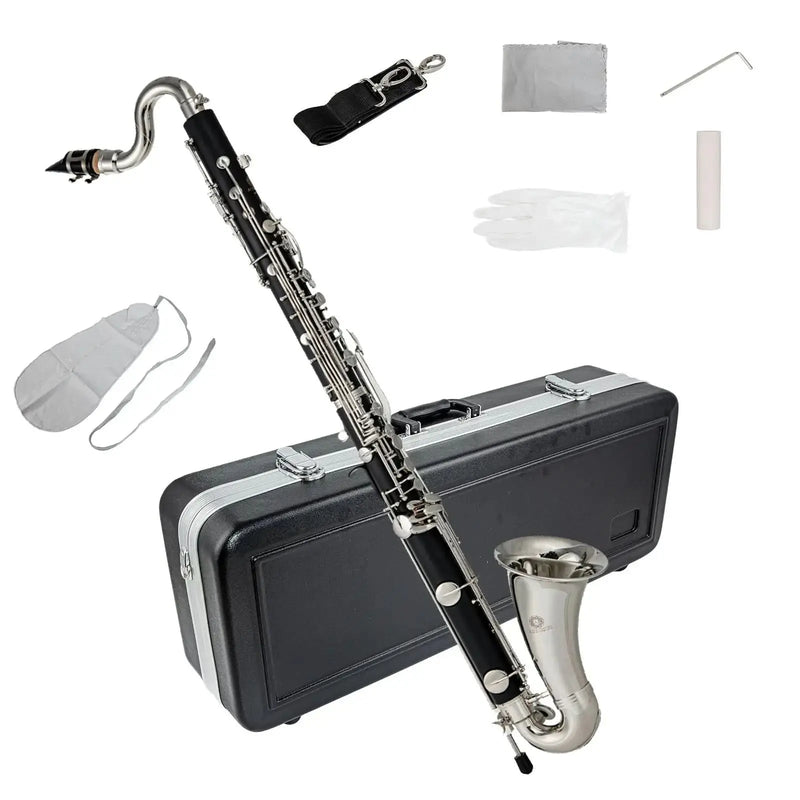 AUROSUS Bb Student Bass Clarinet – ABS Body Low Pitch Clarinet for Beginners and Students - professional clarinet for music students and performers