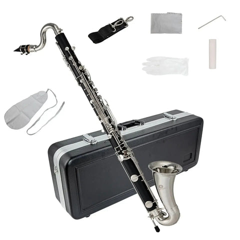 AUROSUS Bb Student Bass Clarinet – ABS Body Low Pitch Clarinet for Beginners and Students - professional clarinet for music students and performers