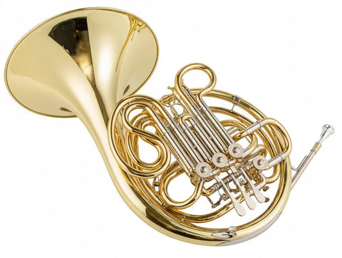 AUROSUS HR-831L double French horn with protective case for storage and transport.