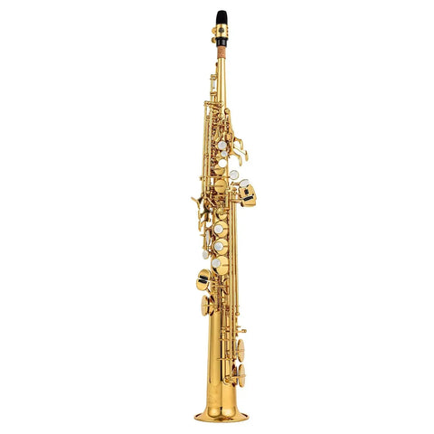 AUROSUS S-818L Straight Bb Soprano Saxophone – One-Piece Brass Body for Students - alto/tenor saxophone for jazz band and student musicians