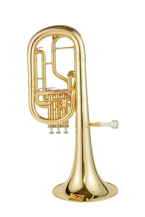 AUROSUS Alto Horn with 3 Piston Valves for Students, Gold Lacquer Finish and Yellow Brass Bell1