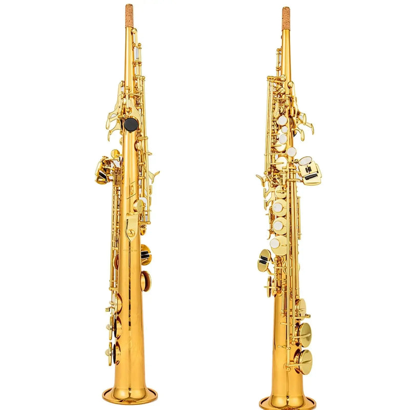 AUROSUS ZY S901 Brass Soprano Saxophone – One-Piece Body & Neck Design - alto/tenor saxophone for jazz band and student musicians