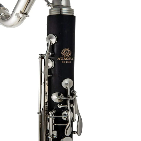 AUROSUS Bb Student Bass Clarinet – ABS Body Low Pitch Clarinet for Beginners and Students - professional clarinet for music students and performers