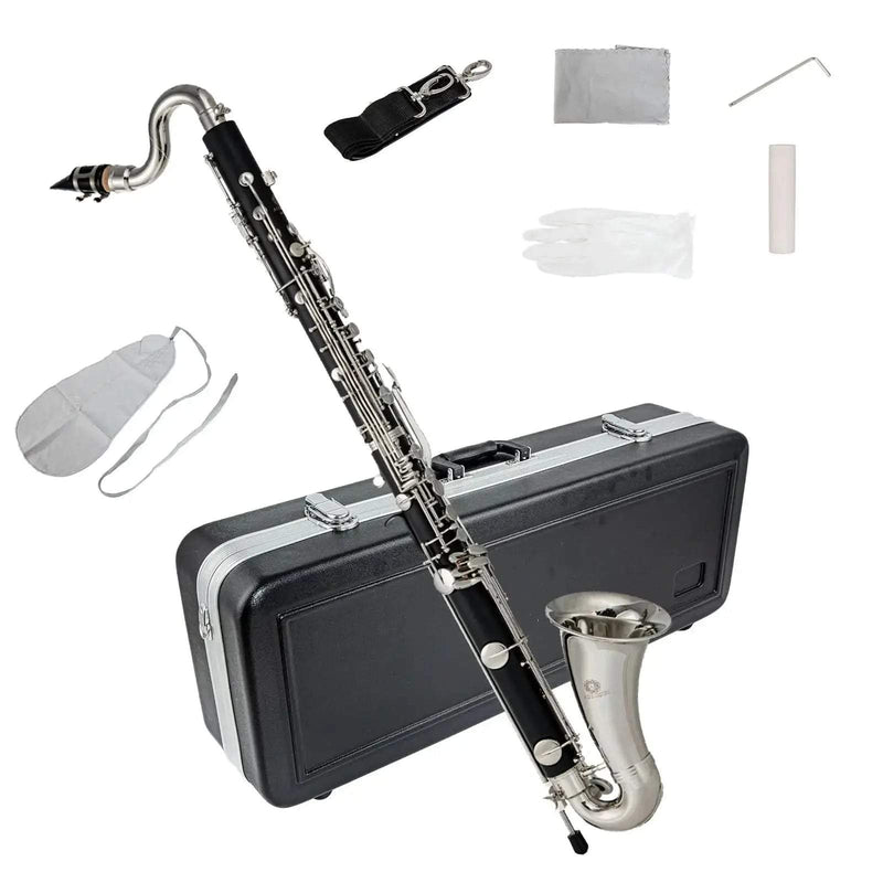 AUROSUS Bb Student Bass Clarinet – ABS Body Low Pitch Clarinet for Beginners and Students - professional clarinet for music students and performers
