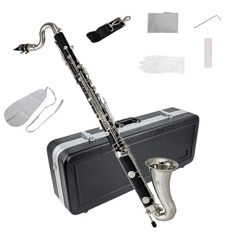 AUROSUS Bb Student Bass Clarinet – ABS Body Low Pitch Clarinet for Beginners and Students - professional clarinet for music students and performers