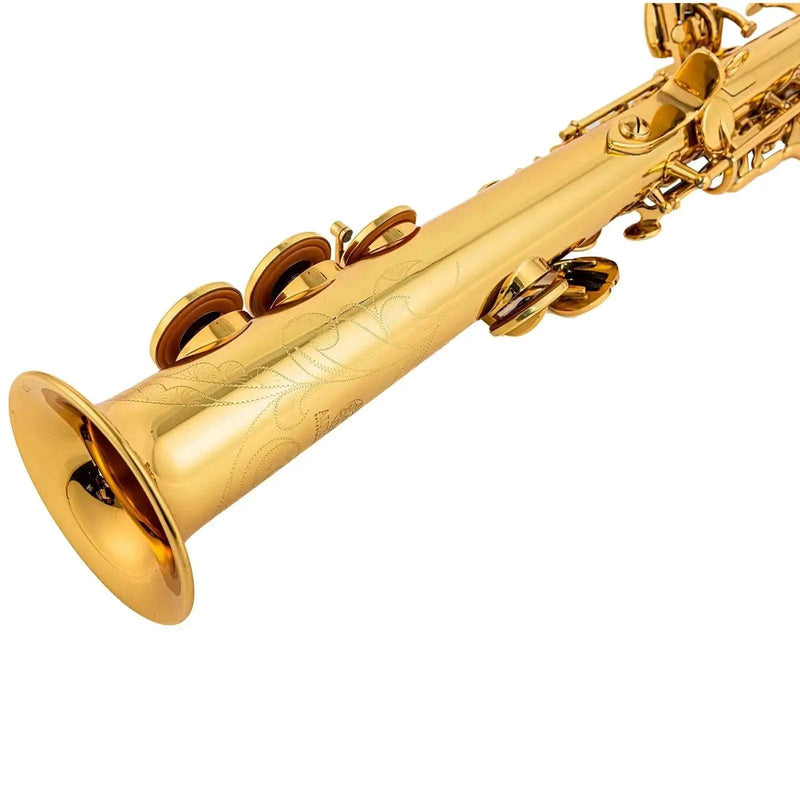 AUROSUS S-818L Straight Bb Soprano Saxophone – One-Piece Brass Body for Students - alto/tenor saxophone for jazz band and student musicians