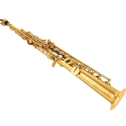 AUROSUS S-818L Straight Bb Soprano Saxophone – One-Piece Brass Body for Students - alto/tenor saxophone for jazz band and student musicians