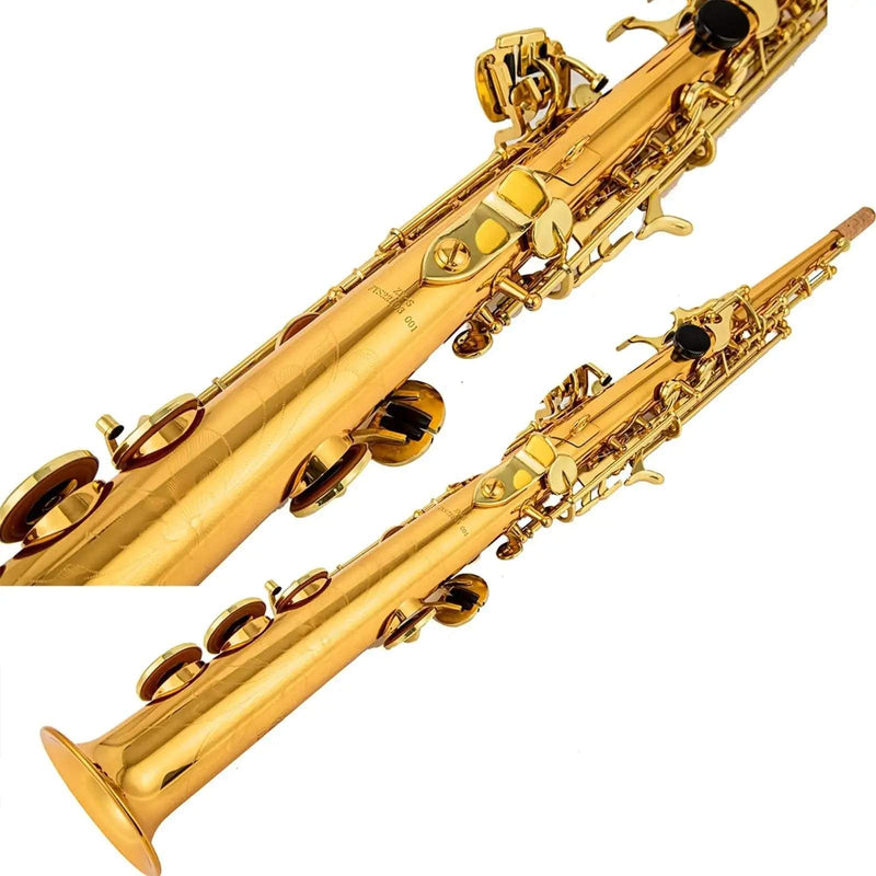 AUROSUS ZY S901 Brass Soprano Saxophone – One-Piece Body & Neck Design - alto/tenor saxophone for jazz band and student musicians