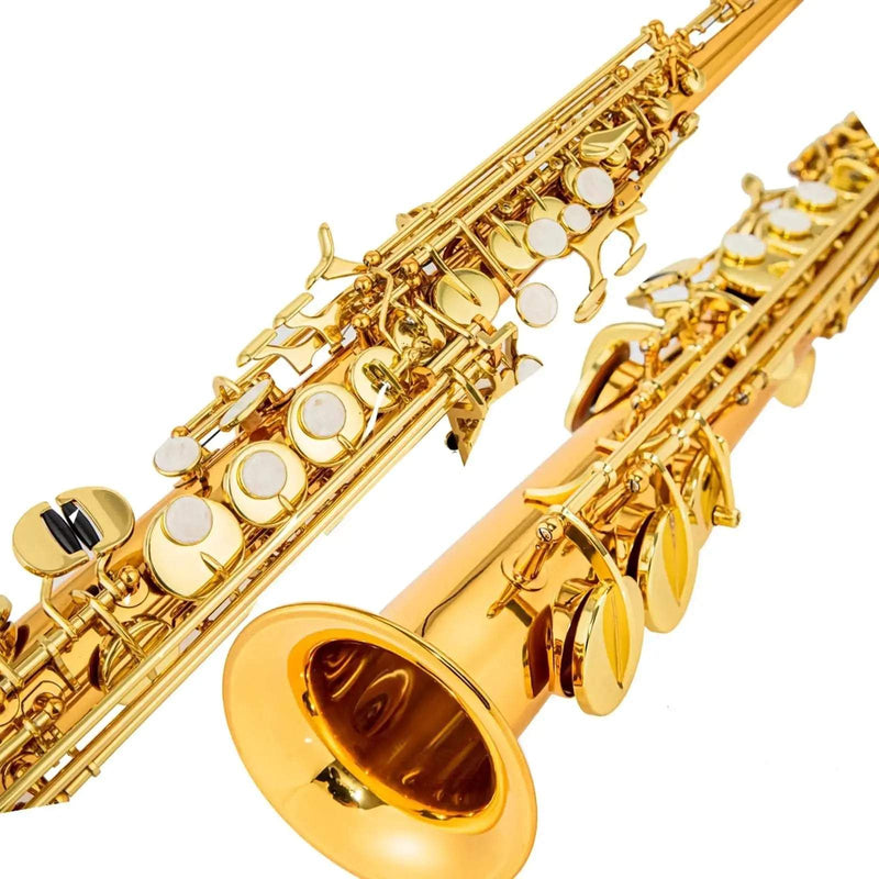 AUROSUS ZY S901 Brass Soprano Saxophone – One-Piece Body & Neck Design - alto/tenor saxophone for jazz band and student musicians