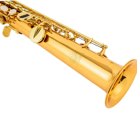 AUROSUS ZY S901 Brass Soprano Saxophone – One-Piece Body & Neck Design - alto/tenor saxophone for jazz band and student musicians