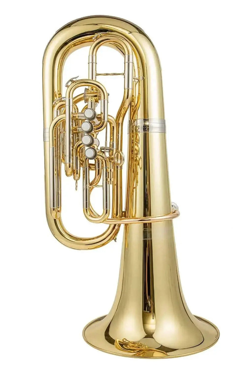 Aurosus C Tuba – Golden Brass Bell, 4+1 Piston Student & Professional Instrument - tuba for marching band and student musicians