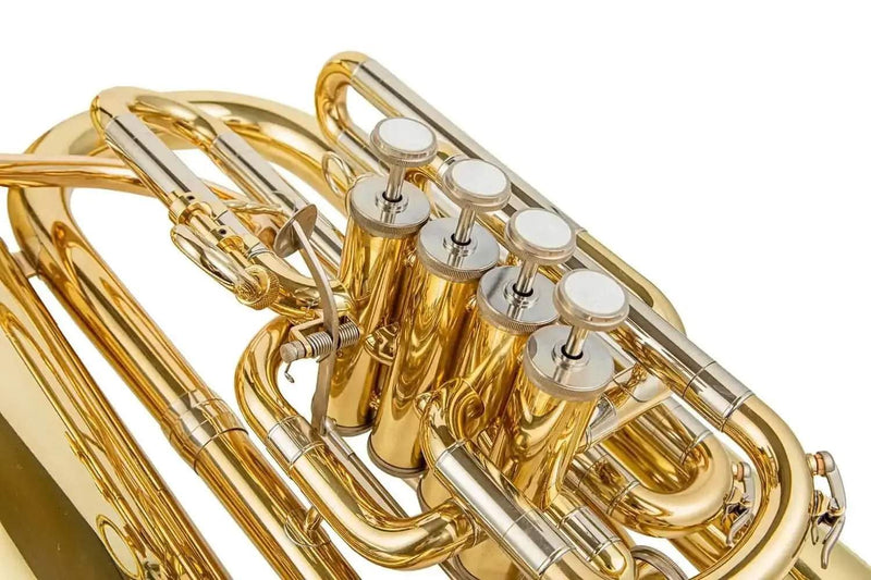 Aurosus C Tuba – Golden Brass Bell, 4+1 Piston Student & Professional Instrument - tuba for marching band and student musicians