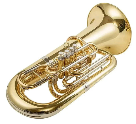 Aurosus C Tuba – Golden Brass Bell, 4+1 Piston Student & Professional Instrument - tuba for marching band and student musicians