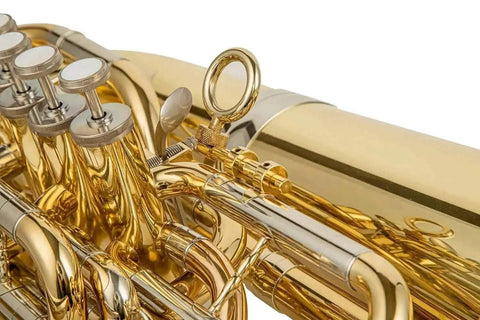 Aurosus C Tuba – Golden Brass Bell, 4+1 Piston Student & Professional Instrument - tuba for marching band and student musicians