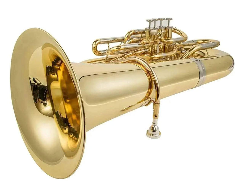 Aurosus C Tuba – Golden Brass Bell, 4+1 Piston Student & Professional Instrument - tuba for marching band and student musicians
