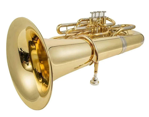 Aurosus C Tuba – Golden Brass Bell, 4+1 Piston Student & Professional Instrument - tuba for marching band and student musicians