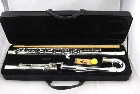 Bass Flute VBF-A600 C-Tune White Brass Ensemble Instrument - premium flute for student orchestra and band