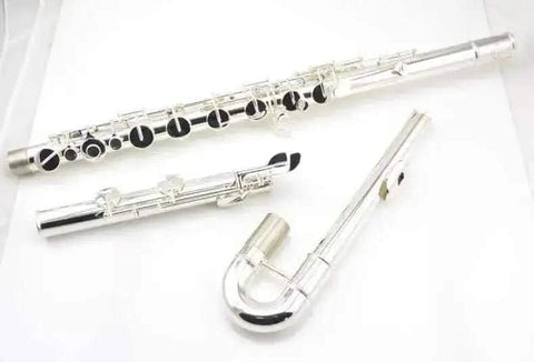 Bass Flute VBF-A600 C-Tune White Brass Ensemble Instrument - premium flute for student orchestra and band