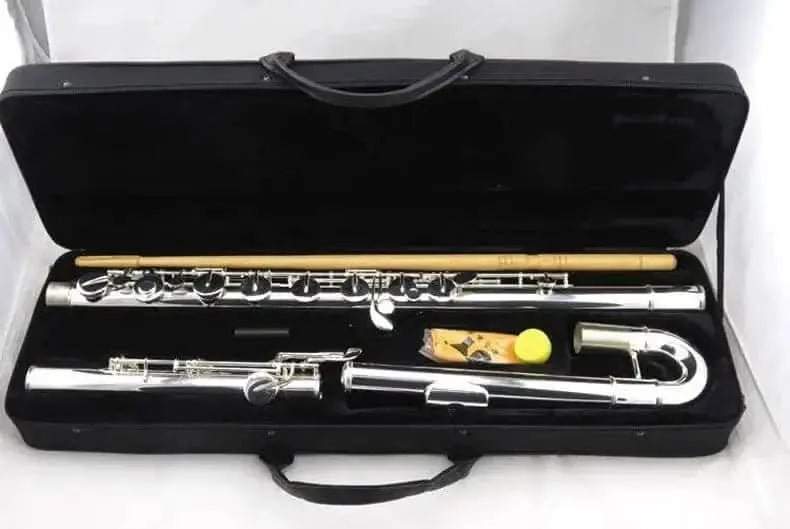 Bass Flute VBF-A600 C-Tune White Brass Ensemble Instrument - premium flute for student orchestra and band