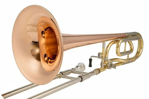 Bb/F Tenor Trombone Clear Lacquer Finish - JP - slide trombone for brass band and student musicians