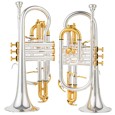 AUROSUS silver-plated trigger cornet with stainless steel valves and ergonomic design