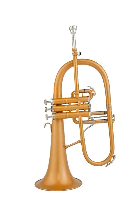Bb Trigger Flugelhorn Gold Brass Bell Clear Lacquer - musical instrument for students and music education