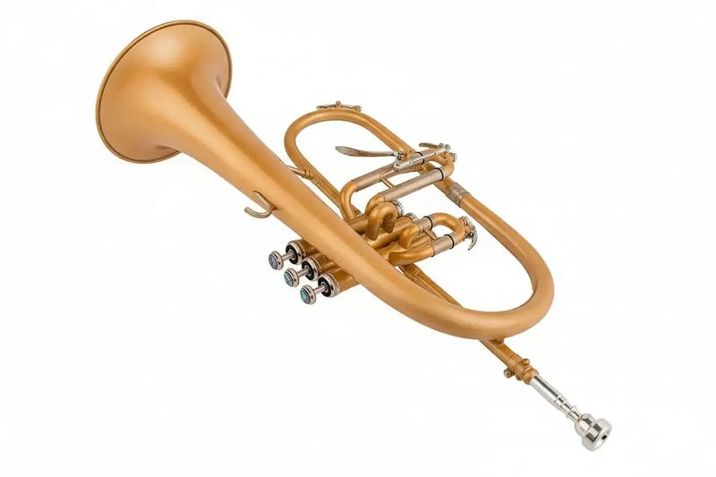Bb Trigger Flugelhorn Gold Brass Bell Clear Lacquer - musical instrument for students and music education