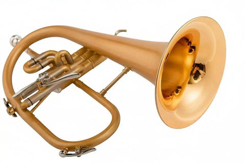 Bb Trigger Flugelhorn Gold Brass Bell Clear Lacquer - musical instrument for students and music education