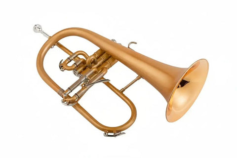Bb Trigger Flugelhorn Gold Brass Bell Clear Lacquer - musical instrument for students and music education