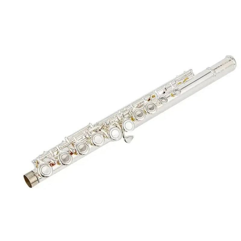 Beginner 16-Key Nickel Silver Flute with Closed Holes and Offset G E Mechanism - premium flute for student orchestra and band