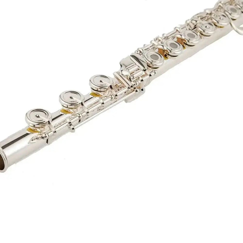 Beginner's Cupronickel C Key Flute - Silver-Plated, 17 Keys, Open Hole - premium flute for student orchestra and band