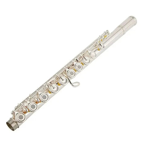 Beginner's Cupronickel C Key Flute - Silver-Plated, 17 Keys, Open Hole - premium flute for student orchestra and band