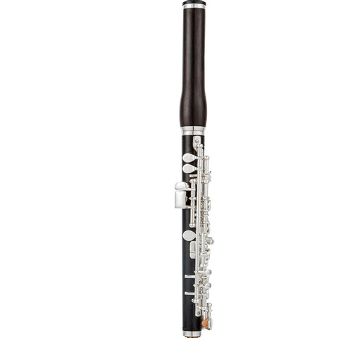 Concert-Grade Ebony Piccolo - Dark Wood Flute Silver Keys & Folk Design Includes Care Kit 5