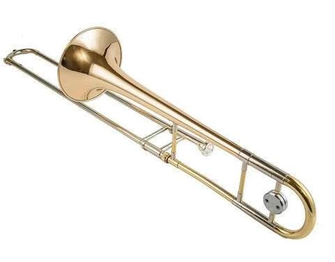 Gold Brass Bb Tenor Trombone Clear Lacquer - slide trombone for brass band and student musicians