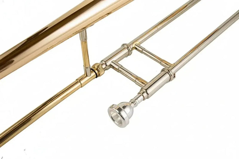 Gold Brass Bb Tenor Trombone Clear Lacquer - slide trombone for brass band and student musicians