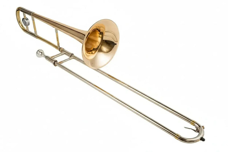 Gold Brass Bb Tenor Trombone Clear Lacquer - slide trombone for brass band and student musicians