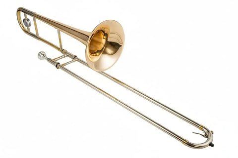 Gold Brass Bb Tenor Trombone Clear Lacquer - slide trombone for brass band and student musicians