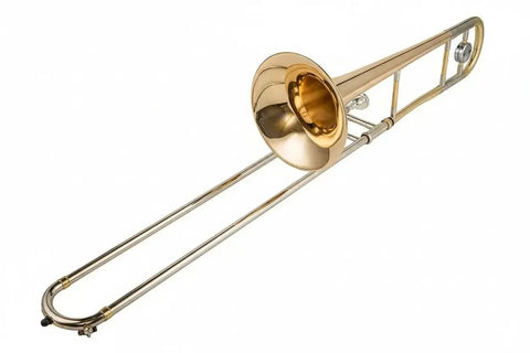 Gold Brass Bb Tenor Trombone Clear Lacquer - slide trombone for brass band and student musicians