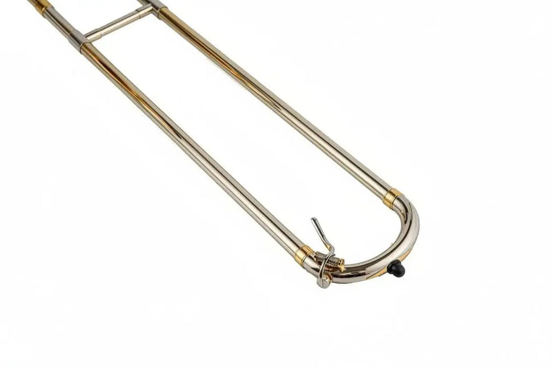 Gold Brass Bb Tenor Trombone JP031 with Trigger for Students - Includes Case Care Kit - slide trombone for brass band and student musicians