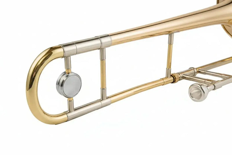 Gold Brass Bb Tenor Trombone JP031 with Trigger for Students - Includes Case Care Kit - slide trombone for brass band and student musicians