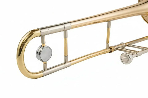 Gold Brass Bb Tenor Trombone JP031 with Trigger for Students - Includes Case Care Kit - slide trombone for brass band and student musicians