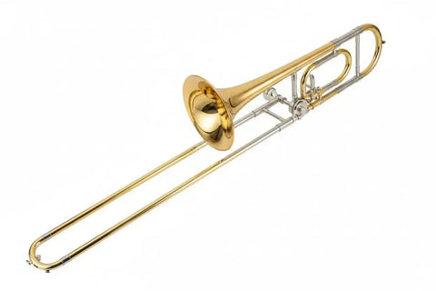 Gold Brass Bb Tenor Trombone JP031 with Trigger for Students - Includes Case Care Kit - slide trombone for brass band and student musicians